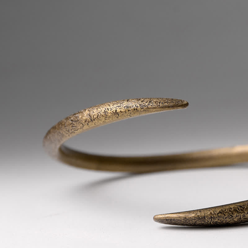 Minimalist Brass and Copper Adjustable Open Cuff Bangle Bracelet
