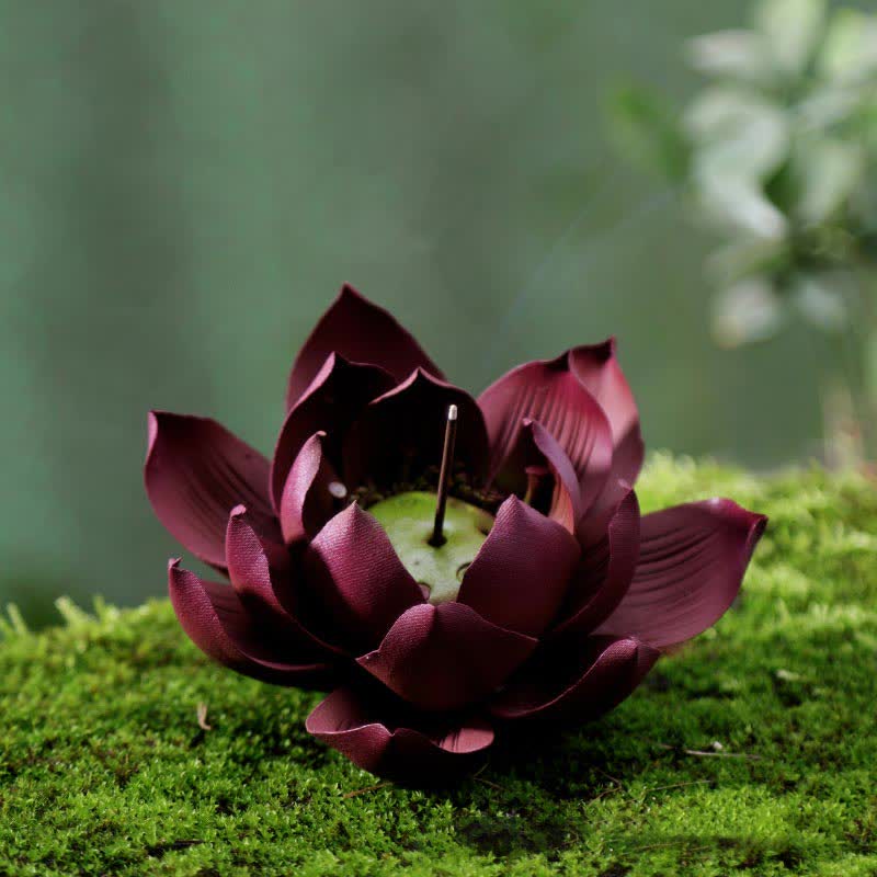 Intricate Tibetan Lotus Motif Incense Burner & Meditation Vessel