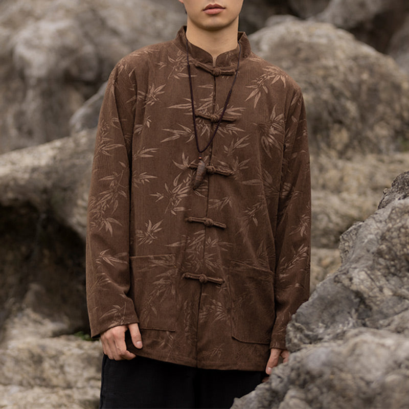 Breathable Handcrafted Bamboo Motif Tang Suit Jacket