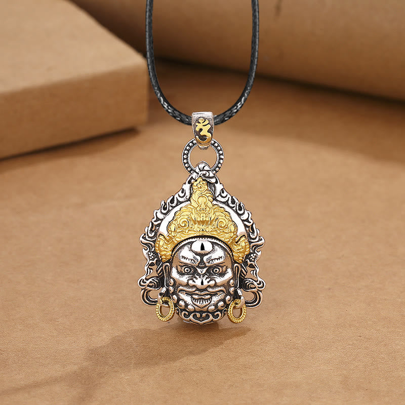 Yellow God of Wealth Amulet Copper Luck Necklace Pendant