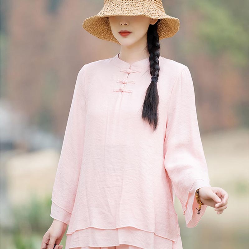Handcrafted Cotton Linen Relaxed Meditation Tai Chi Two-Piece Set