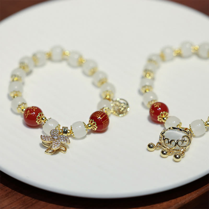 Windmill Chinese Lock Charm Fu Character Blessing Bracelet
