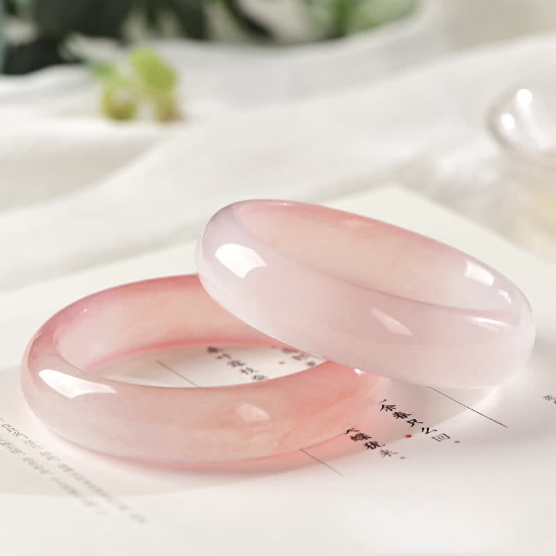 Pink Golden Silk Jade Wealth Bracelet Bangle