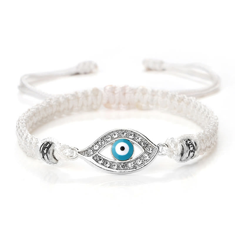 Handmade Evil Eye Red String Braided Bracelet with Gold or Silver Border