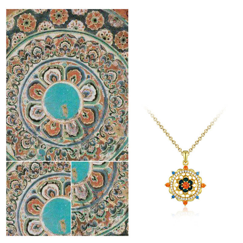 925 Sterling Silver Lotus Flower Colorful Zircon New Beginning Necklace Pendant