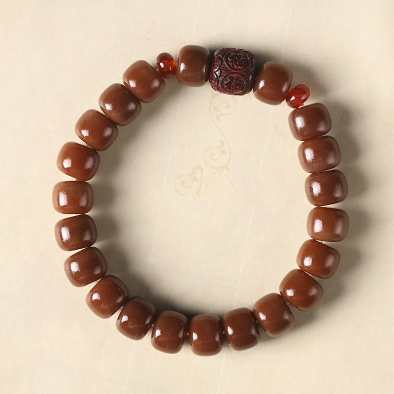Bodhi Seed Auspicious Cloud Fu Character Bead Peace Bracelet