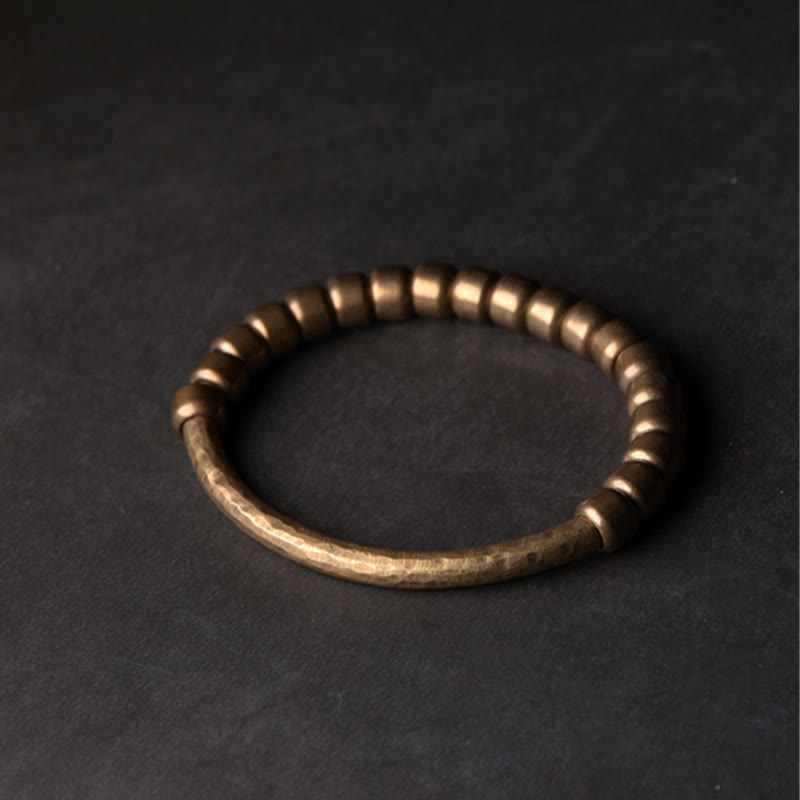 Simple Design Copper Brass Bead Luck Wealth Bracelet