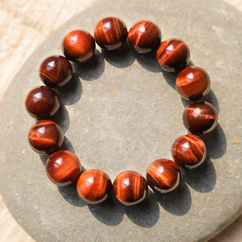 Natural Tiger Eye Round Bead Grounding Bracelet
