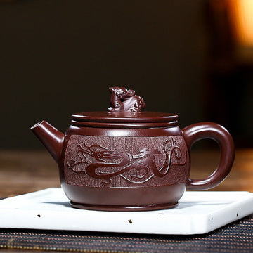 Yixing Handmade Brown Dragon Purple Clay Kung Fu Teapot 240ml