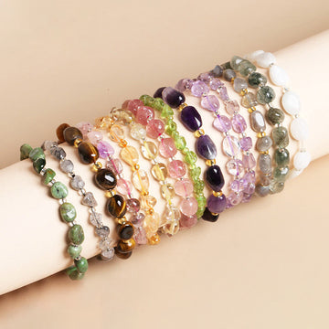 Natural Irregular Shape Raw Crystal Meditation Balance Bracelet