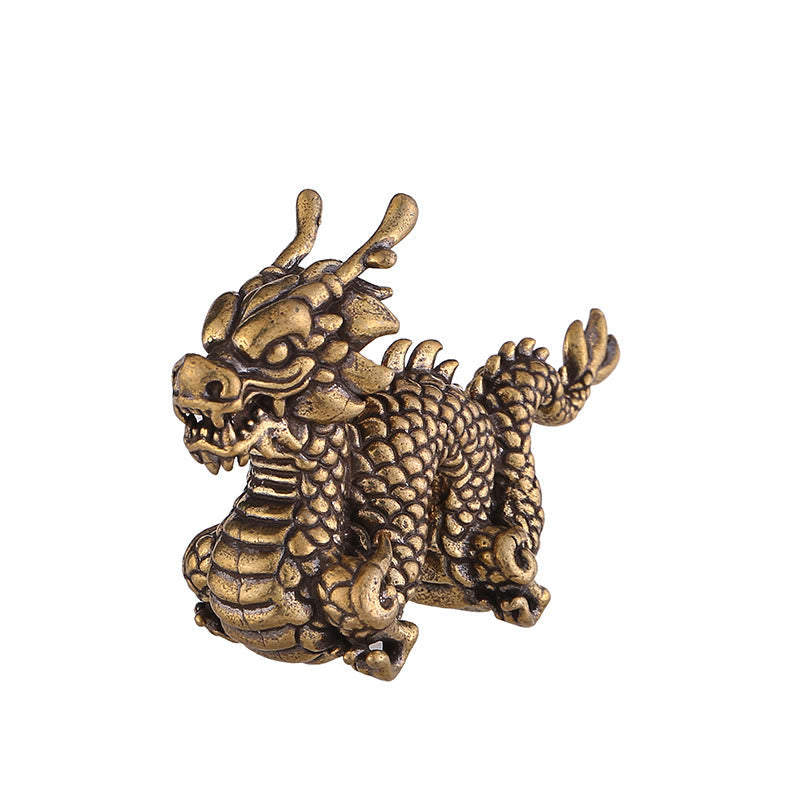 Year Of The Dragon Small Auspicious Brass Dragon Luck Success Home Decoration