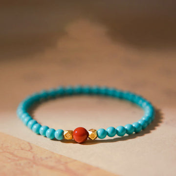 Turquoise Red Agate Beaded Protection Bracelet