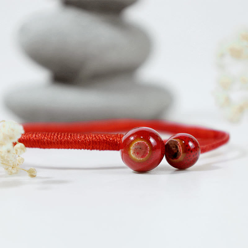 FengShui Lucky Red String Ceramic Bracelet