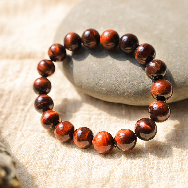 Natural Tiger Eye Round Bead Grounding Bracelet