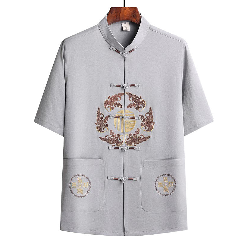 Tactile Breathable Mandarin Collar Qi Gong Men's Meditation Set