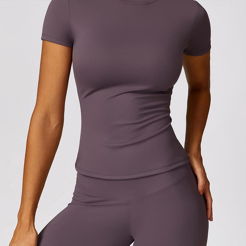 Women Short Sleeve T-Shirt Top High Waist Leggings Pants For Sports Yoga