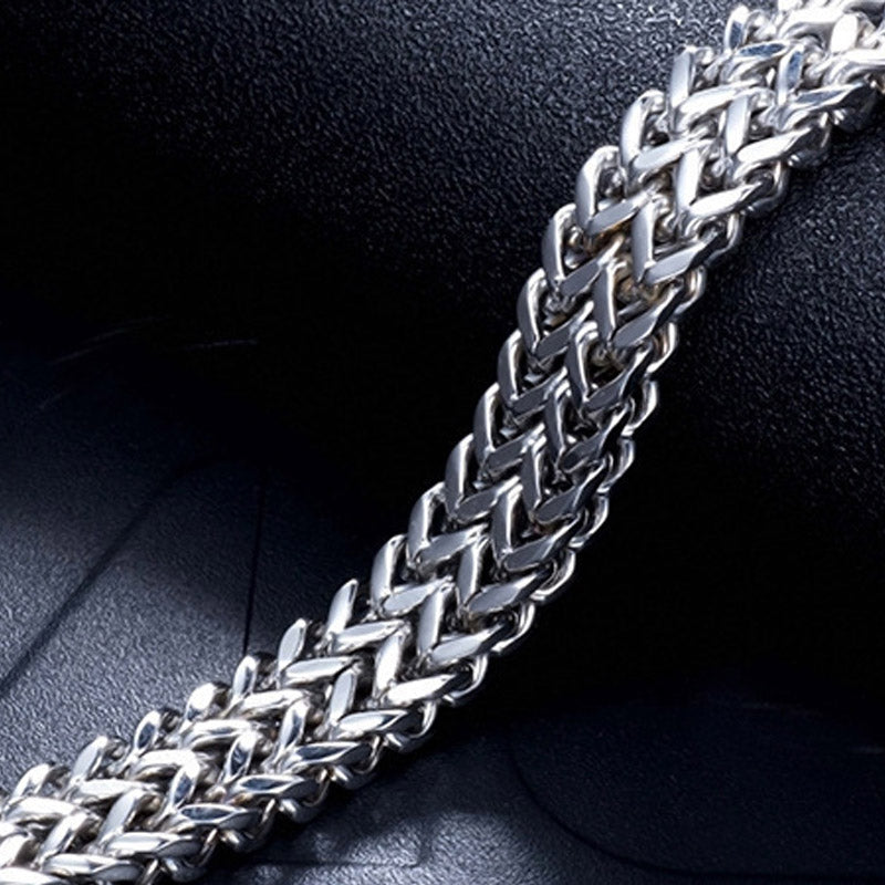 Textured Fish Scale Titanium Steel Magnetic Buckle Balance Chain Bracelet