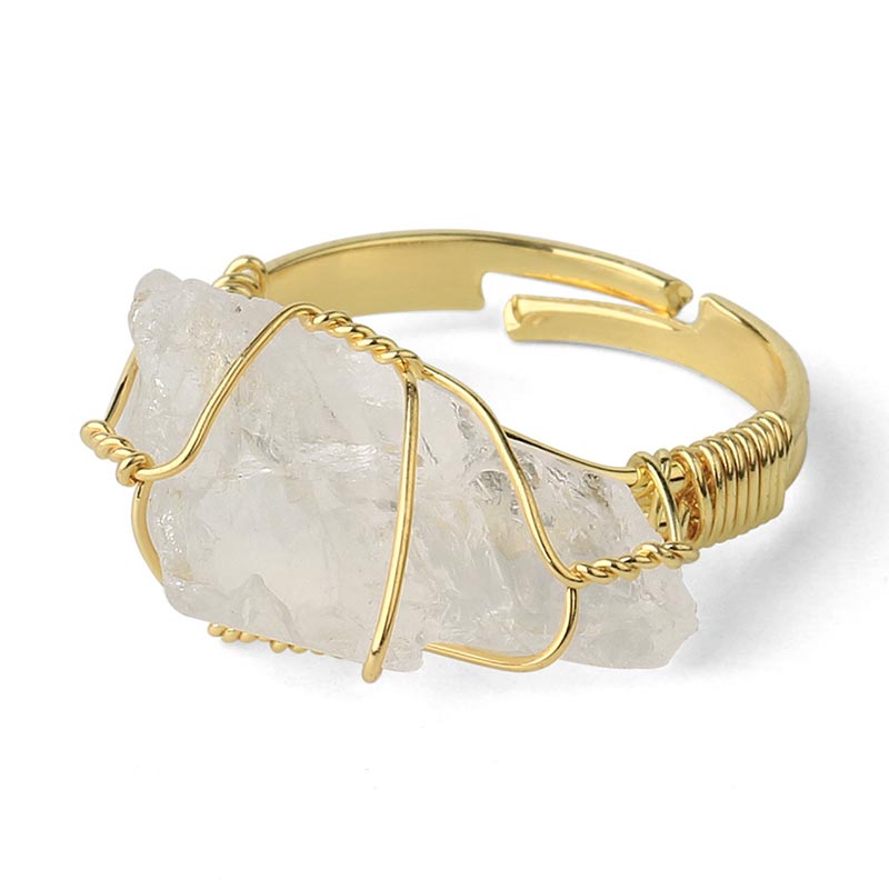 Natural Crystal Gemstone Amethyst Adjustable Ring