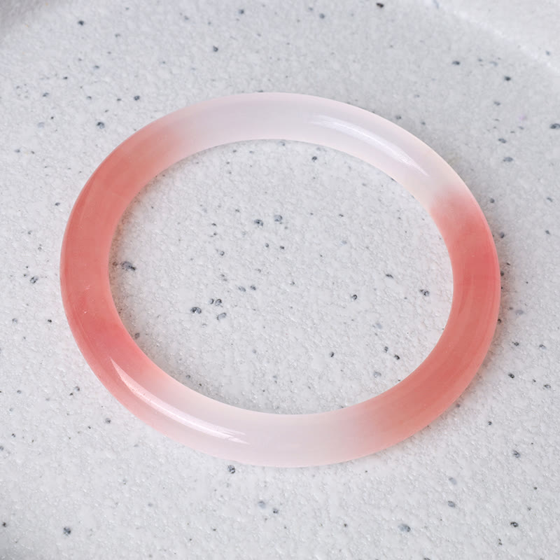 Pink Golden Silk Jade Wealth Bracelet Bangle