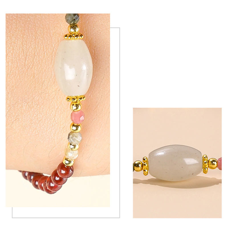 Garnet Jade Tourmaline Bead Passion Bracelet