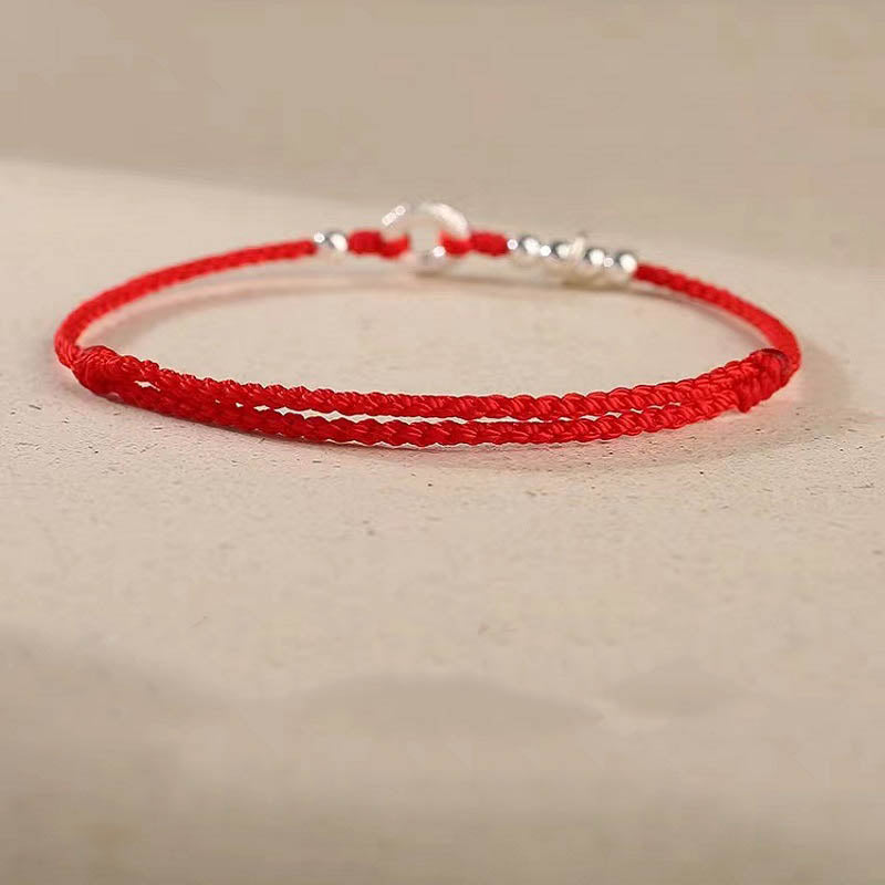 925 Sterling Silver Auspicious Clouds Peace Buckle Safe And Sound Bracelet Anklet