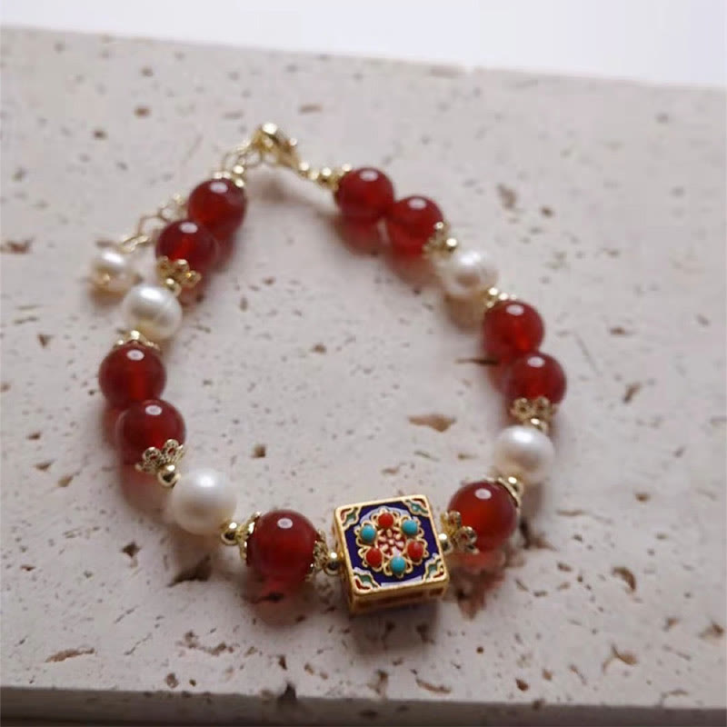 Red Agate Pearl Confidence Self-acceptance Bracelet
