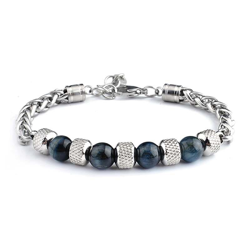 Black Onyx Tiger Eye Bead Courage Bracelet