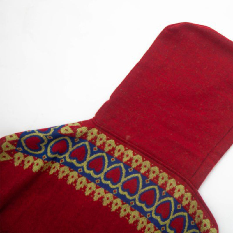 Tibetan Shawl Red Love Heart Tassel Hooded Cloak Winter Cozy Travel Scarf Wrap