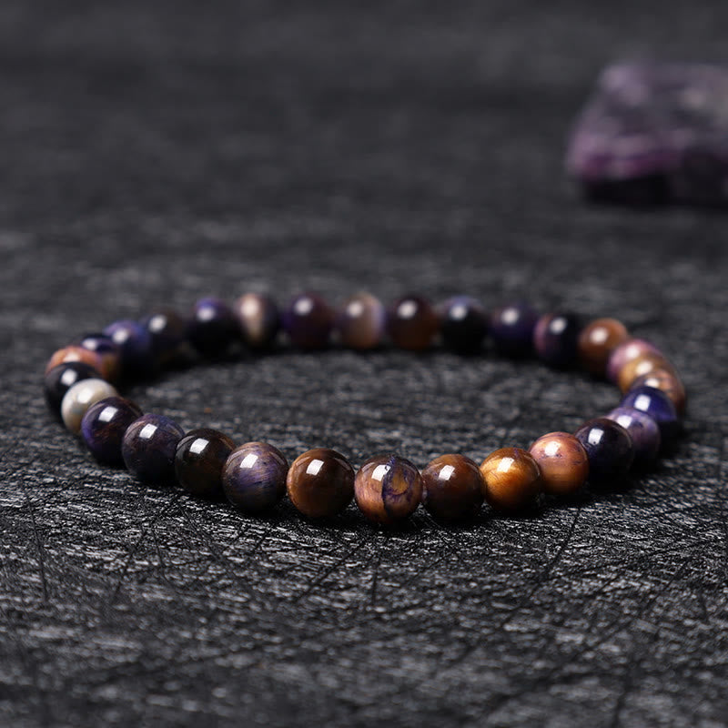 Natural Purple Tiger Eye Protection Strength Bracelet