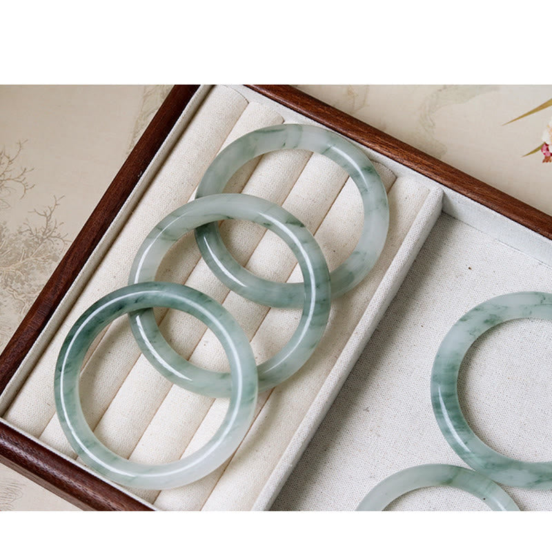 Natural Jade Luck Prosperity Bangle Bracelet