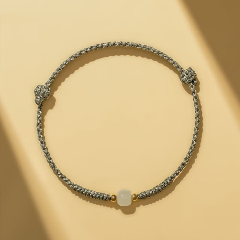 Handcrafted Jade Lucky Bead Abundance Braided Bracelet