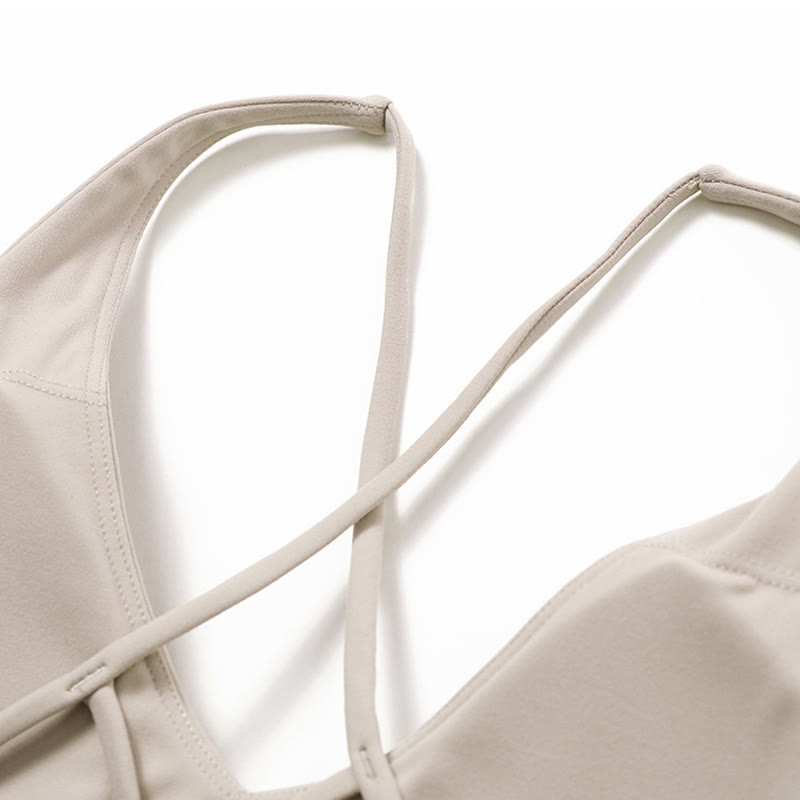Gym Sports Yoga Backless Bra Crop Tank Top Breathable Shorts