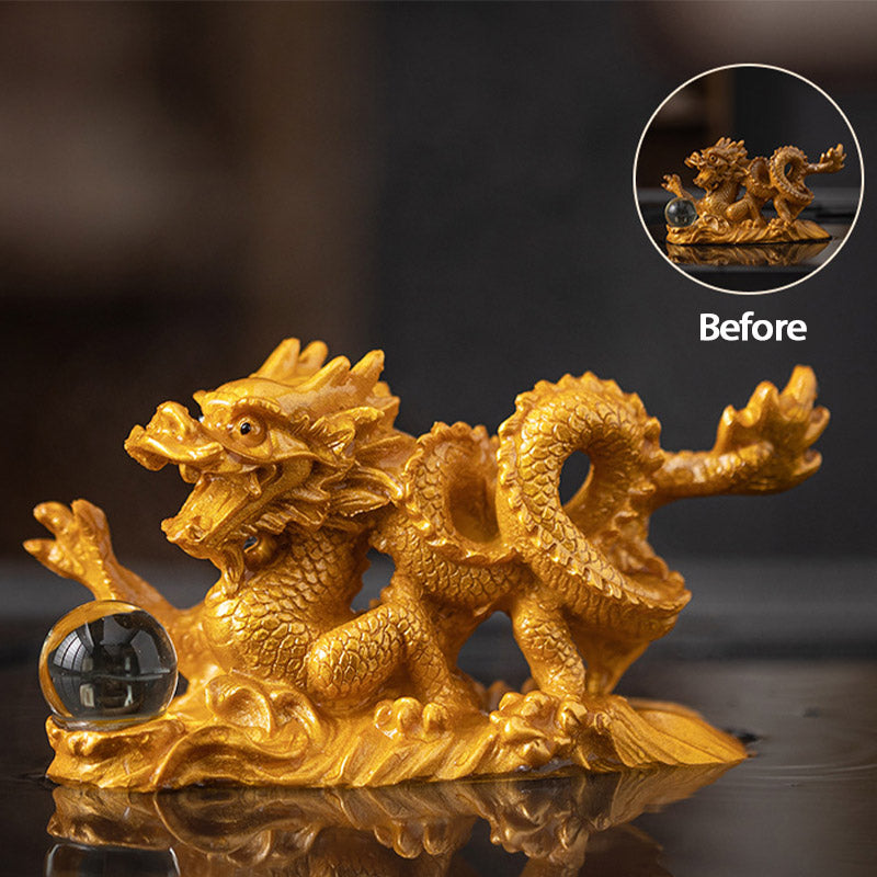 Year Of The Dragon Color Changing Resin Luck Success Tea Pet Home Figurine Decoration