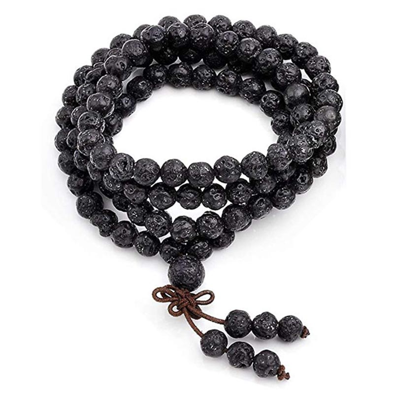Natural Lava Rock 108 Beads Protection Bracelet