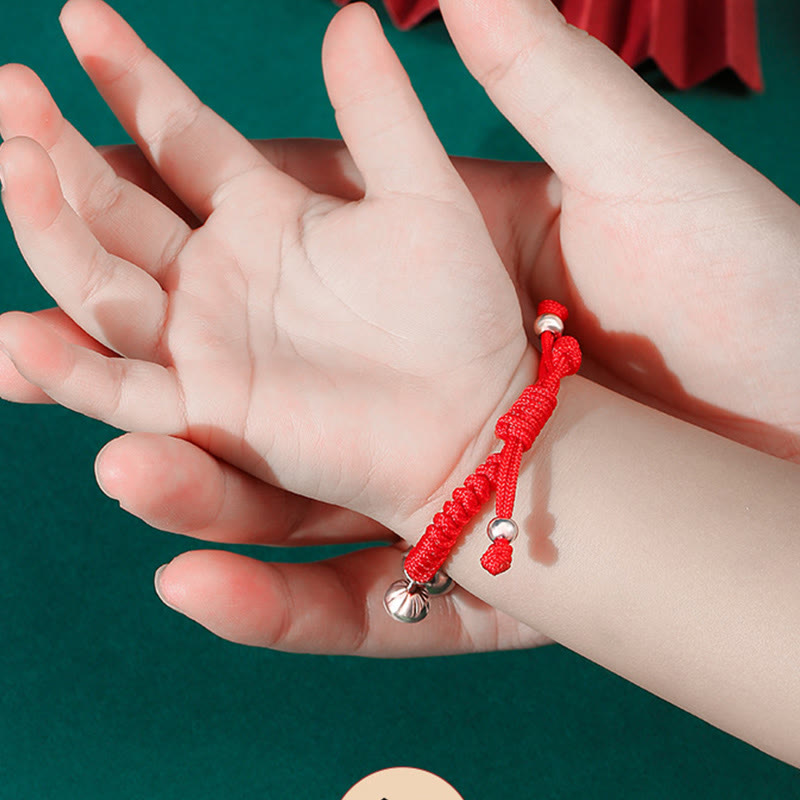 925 Sterling Silver Handmade Fu Character Lucky Money Bag Chinese Lock Charm Bell Lotus Copper Coin King Kong Knot Braided Kids Bracelet
