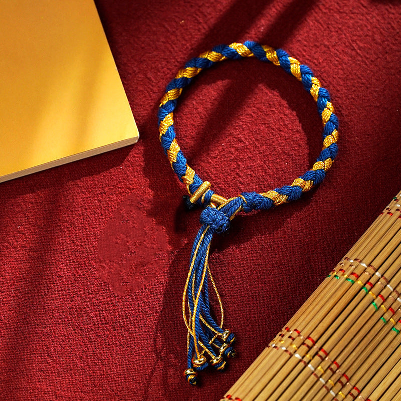 Handmade Tibetan Five God Of Wealth Dragon Scale Rope Luck Braid Bracelet