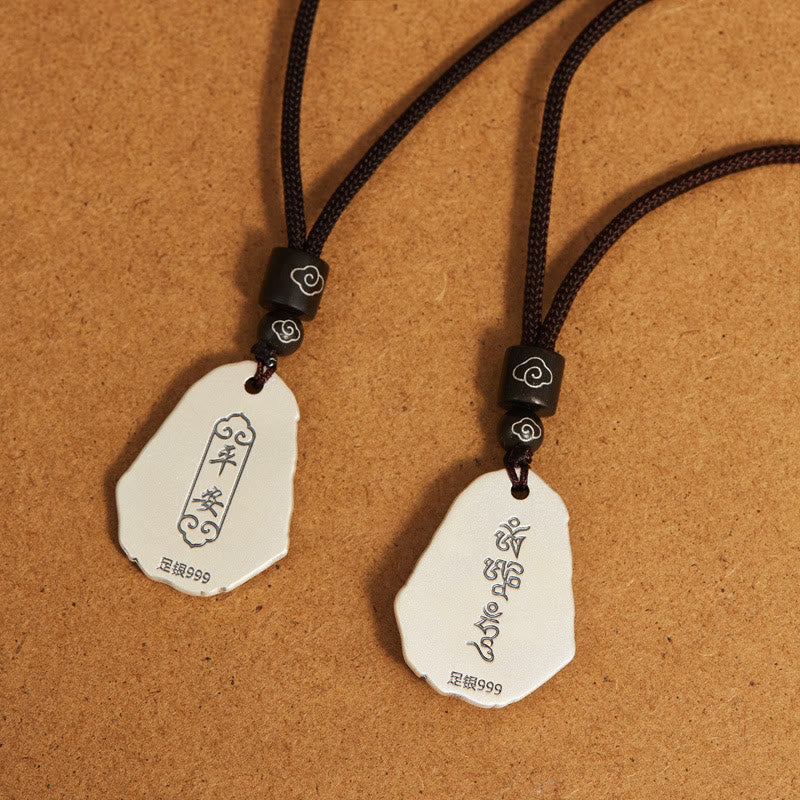 999 Sterling Silver Ksitigarbha Buddha Zakiram Goddess Necklace Pendant