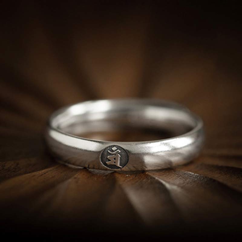 Chinese Zodiac Natal Buddha Couple Silver-plated Ring