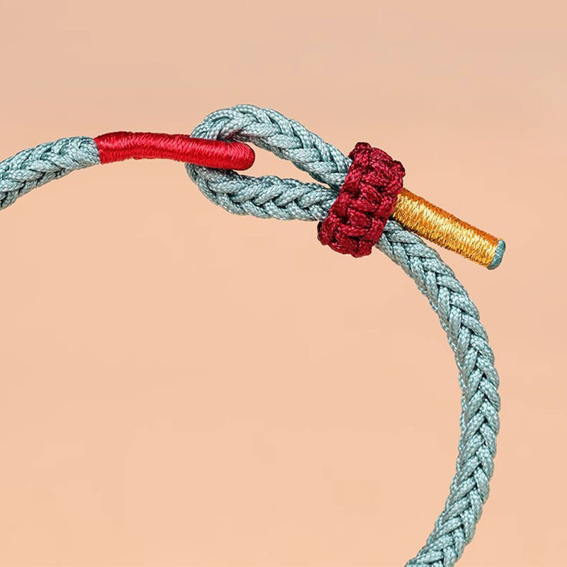 Hand-Braided Wenchang Endless Knot Red String Cord Bracelet