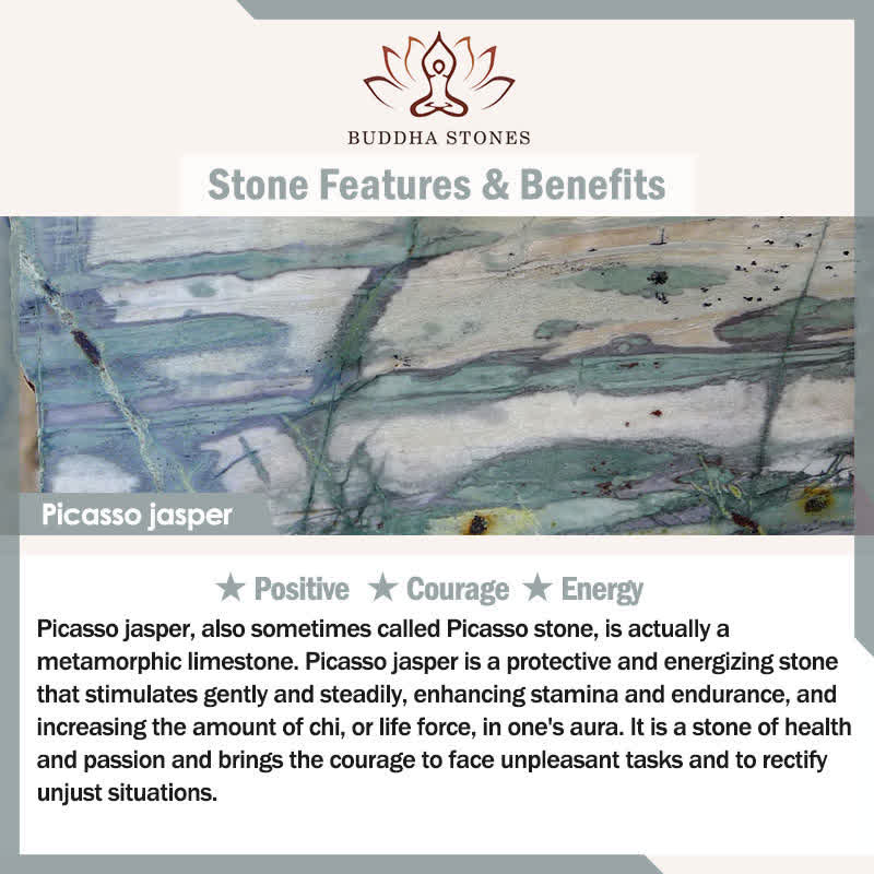 Lazurite Picasso Jasper Amazonite Rhodonite Apatite Positive Lotus Prayer Bead Bracelet