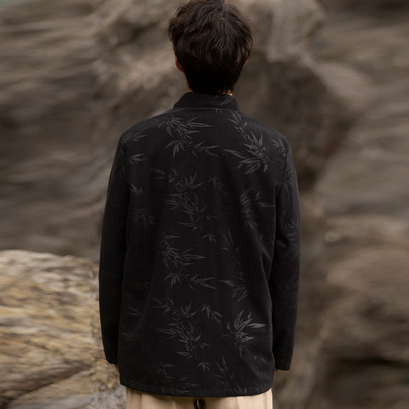 Breathable Handcrafted Bamboo Motif Tang Suit Jacket