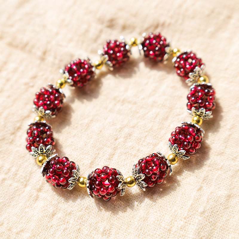 "All the best for Vitality and Passion" Garnet Bracelet Includes Gift Message Card