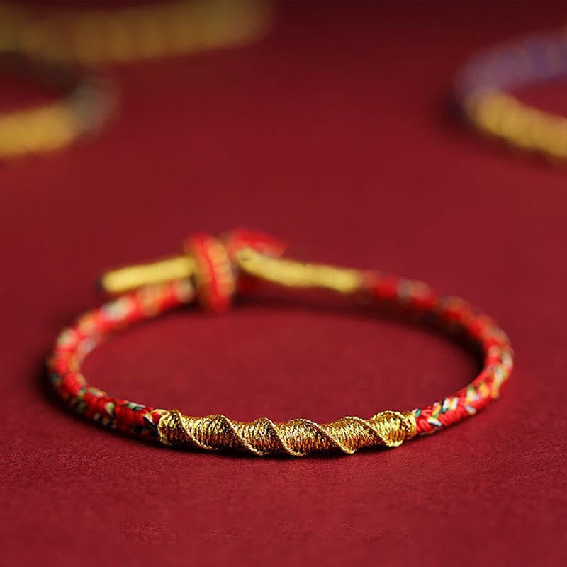 Handmade Chinese Zodiac Natal Buddha Protection Strength Braided String Bracelet