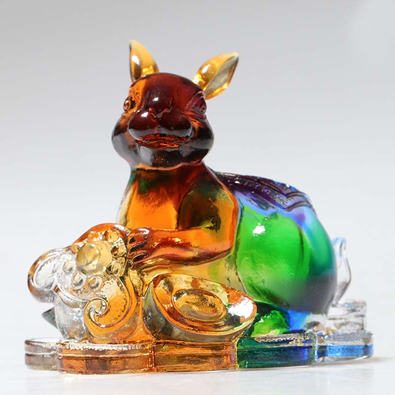 Year of the Dragon Handmade 12 Chinese Zodiac Liuli Crystal Art Piece Protection Home Office Decoration