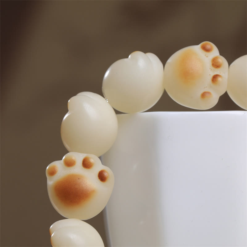 Cute Cat Paw Claw Bodhi Seed Peace Bracelet