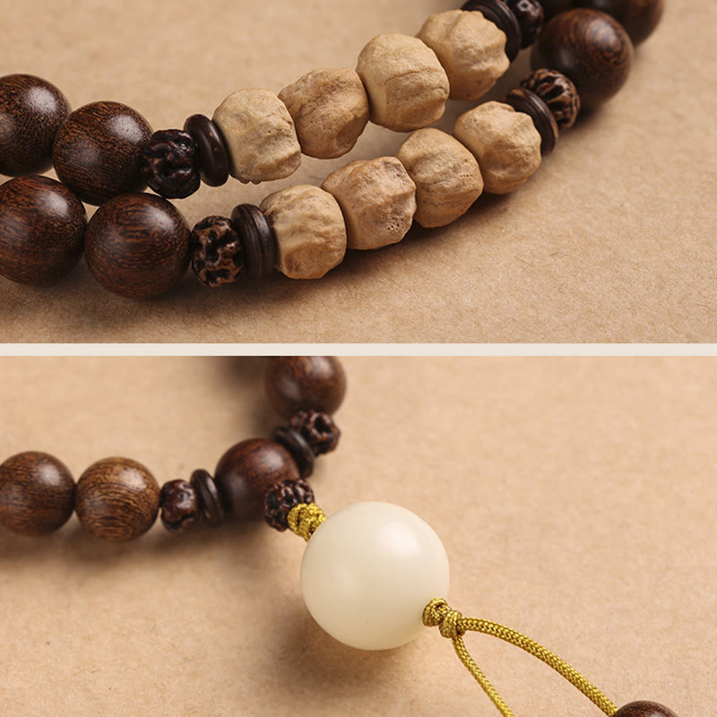 Sandalwood Small Leaf Red Sandalwood Bodhi Seed Purification Double Wrap Bracelet