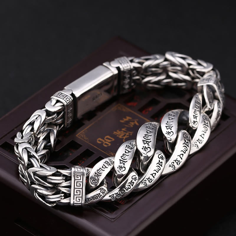 Om Mani Padme Hum Engraved Copper Mantra Bracelet for Peace and Purity