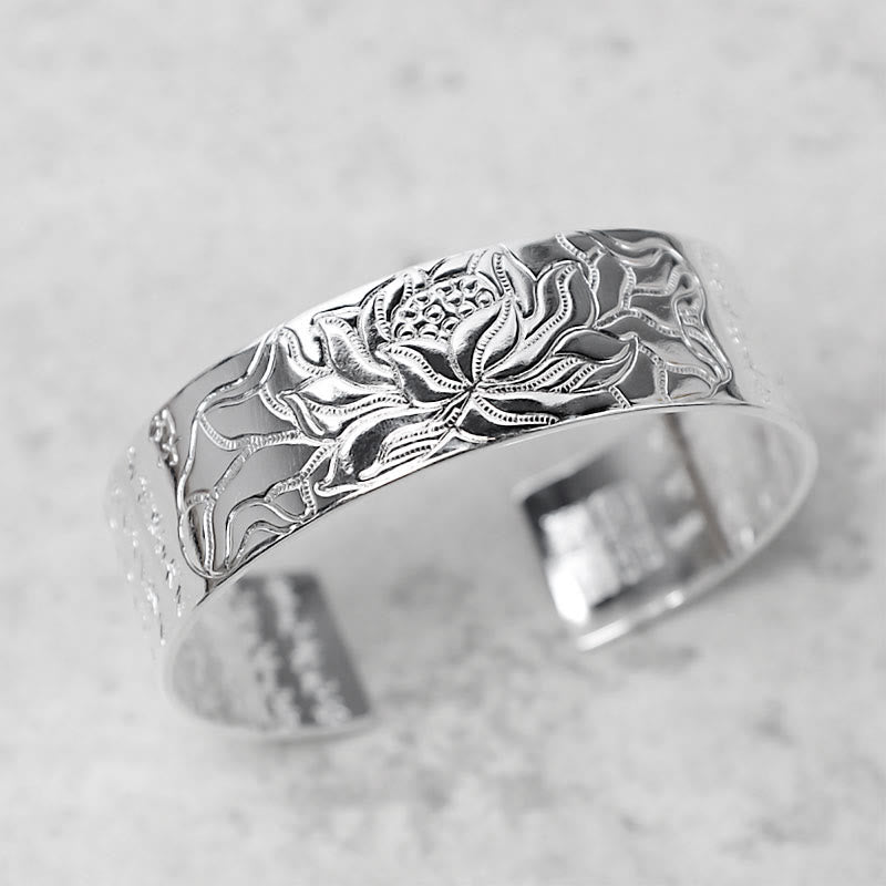 Tibetan Lotus White Copper Luck Bracelet