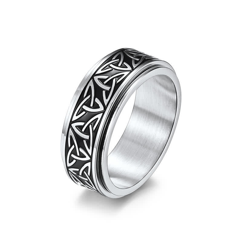 Triangle Knot Triquetra Titanium Steel Calm Rotatable Ring