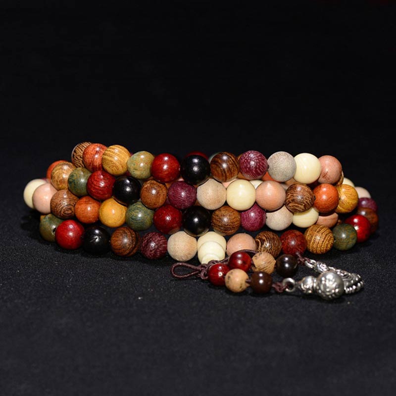 108 Beads Wenge Wood Mala Blessing Meditation Bracelet